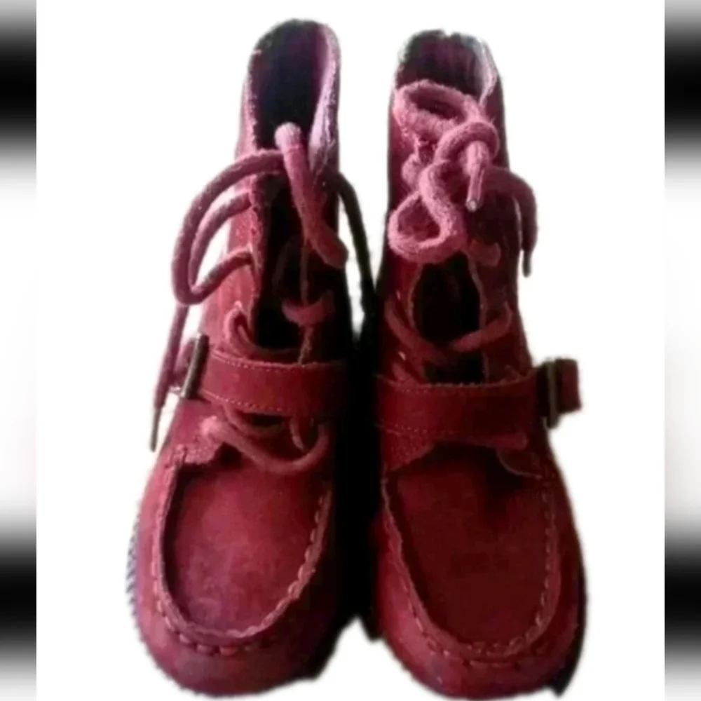 Ralph Lauren Kids Burgundy Ranger HI II Ski Polo Bear Suede Boots 10